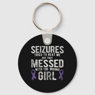 Messed With The Wrong Girl Epilepsy Awareness Key Ring
