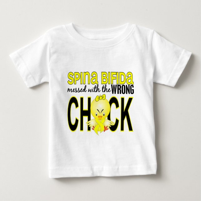 Messed With Wrong Chick 1 Spina Bifida Baby T-Shirt (Front)