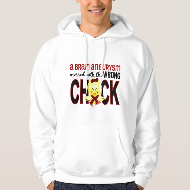 Messed With Wrong Chick Brain Aneurysm Hoodie (Front)