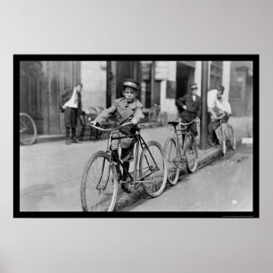Messenger Boy and Bicycle 1911 Poster