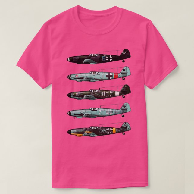 Messerschmitt BF109 German WW2 Fighter T-Shirt (Design Front)