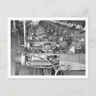 Messerschmitt Bf109 Production line at Regensburg Postcard