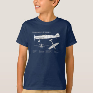 Messerschmitt Bf 109 - Aeroplane Blueprint ABD T-Shirt