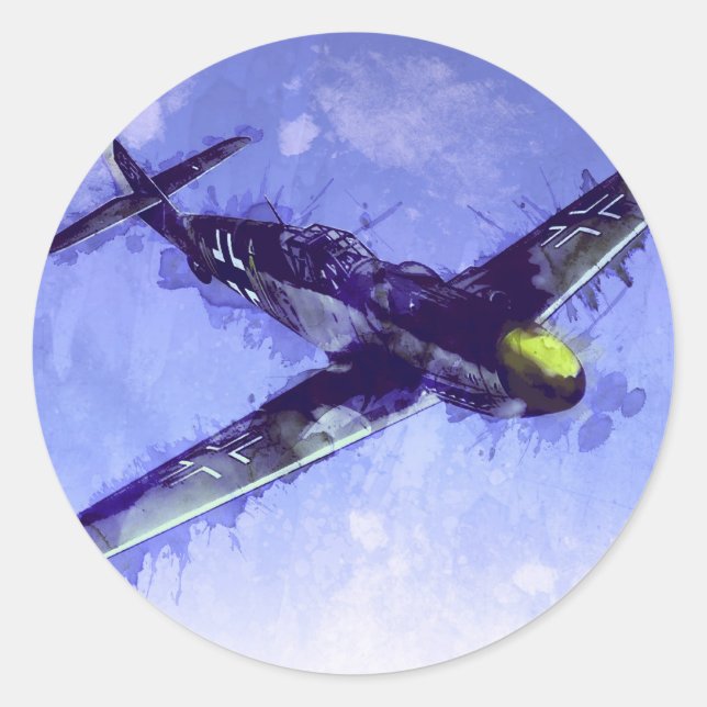 Messerschmitt Bf 109 Classic Round Sticker (Front)
