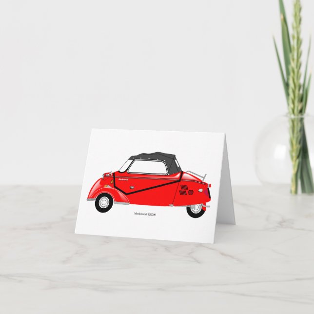 Messerschmitt KR200 Bubble car greeting card. Thank You Card (Front)