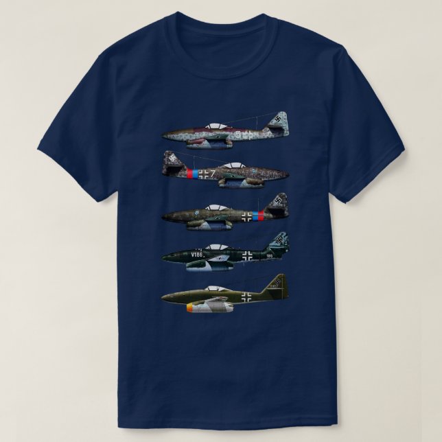 Messerschmitt Me 262 Schwalbe WW2 Jet Fighter T-Shirt (Design Front)