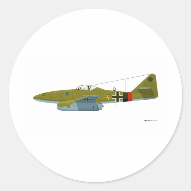 Messerschmitt Me-262 Swallow Classic Round Sticker (Front)