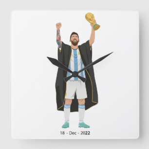 Messi World Cup Champion  Square Wall Clock