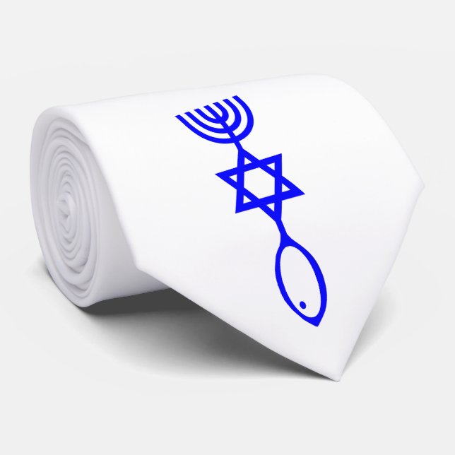 Messianic Jew Tie Christian Jewish Jew Yeshua (Rolled)