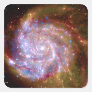 Messier 101 Spiral Galaxy - Hubble Telescope Photo Square Sticker