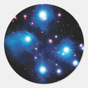 Messier 45 Pleiades Star Cluster NASA Space Photo Classic Round Sticker