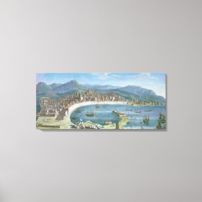 Messina - a Panoramic View of the Port Canvas Print (Front)