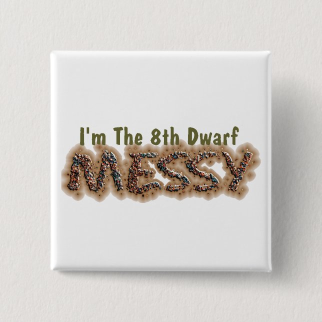 Messy 15 Cm Square Badge (Front)
