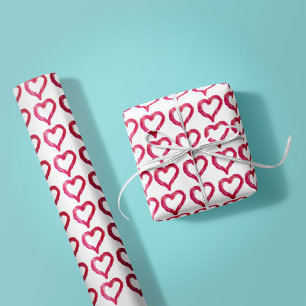 Messy - a heart drawn imperfectly wrapping paper