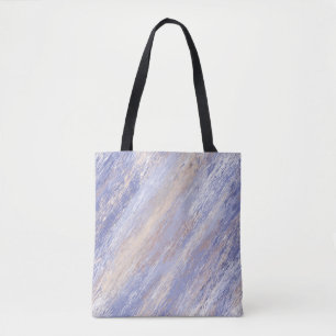 Messy Abstract Blue and Beige Paint Strokes Tote Bag
