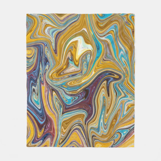 Messy Abstract Painting | Best abstract art Fleece Blanket (Front)