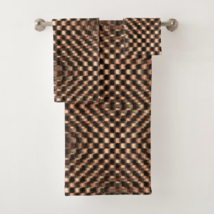 Messy and messy brown chess over each other bath towel set