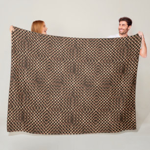 Messy and messy brown chess over each other fleece blanket