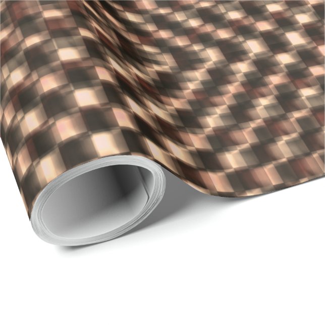 Messy and messy brown chess over each other wrapping paper (Roll Corner)
