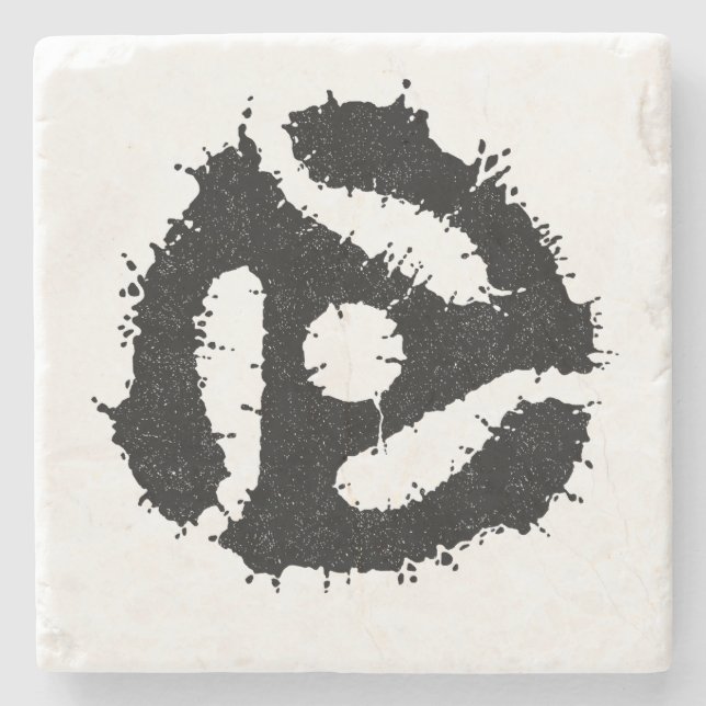 Messy B/W 45 Insert Stone Coaster (Front)