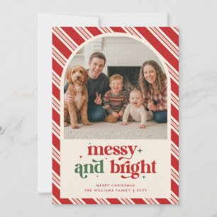 Messy & Bright Funny Family Photo Christmas Holiday Card