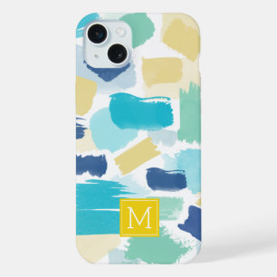 Messy Bright Watercolor Brush Strokes iPhone 15 Plus Case