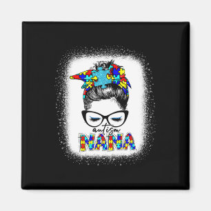Messy Bun Autism Nana Fun Nana Puzzle Autism Aware Magnet