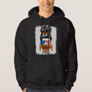 Messy Bun Basketball Senior Mum 2022 Bleached Hoodie