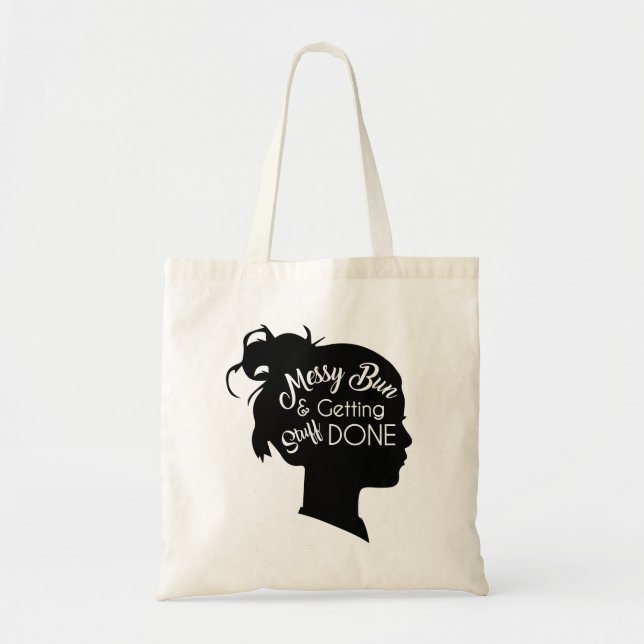 Messy Bun Budget Tote Bag (Front)