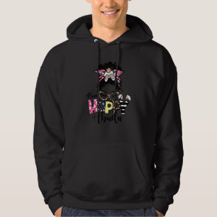 Messy Bun Bunny One Hoppy Abuela Leopard Happy Eas Hoodie