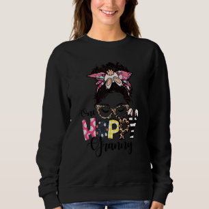 Messy Bun Bunny One Hoppy Granny Leopard Happy Eas Sweatshirt
