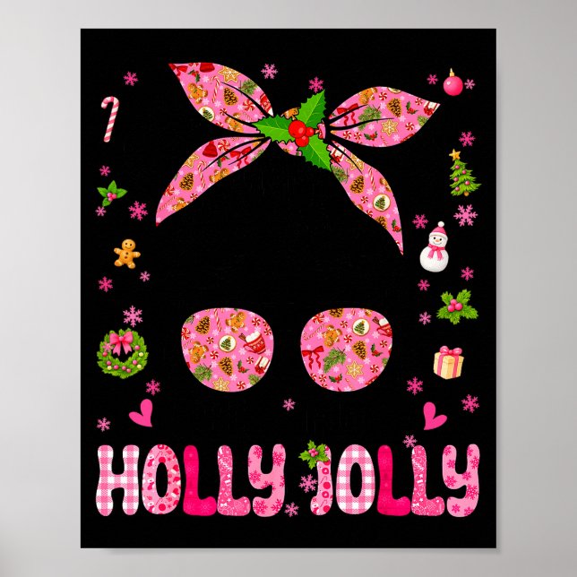 Messy Bun Christmas Nk Coquette Christmas Girls To Poster (Front)