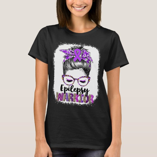 Messy Bun Epilepsy Warrior T-Shirt (Front)