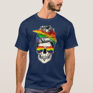 Messy Bun Equality Lesbian LGBT Gay Pride Month Ra T-Shirt