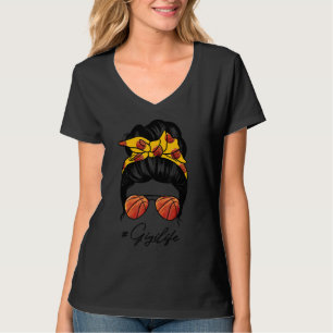 Messy Bun Gigi Life Basketball Mother's Day T-Shirt