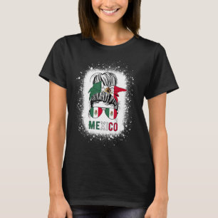 Messy Bun Girl Mexico Flag Mexican Men's Women's K T-Shirt