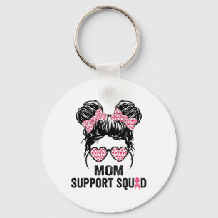 Messy Bun Gles Mum Support Squad Breast Cancer Awa Key Ring