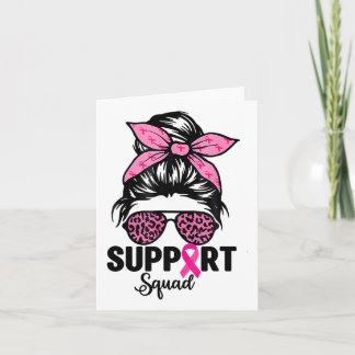 Messy Bun Gles Pink Support Squad Breast Cancer Aw Card