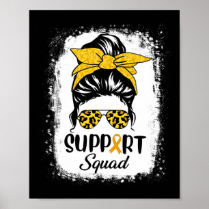 Messy Bun Gles Support Squad Childhood Cancer Awar Poster