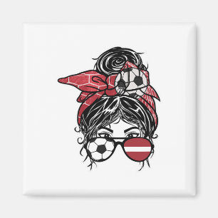 Messy Bun Hair Latvian Soccer Girl Latvia Jersey S Magnet