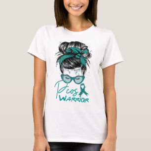 Messy Bun Hair Pcos Polycystic Ovarian Syndrome Aw T-Shirt
