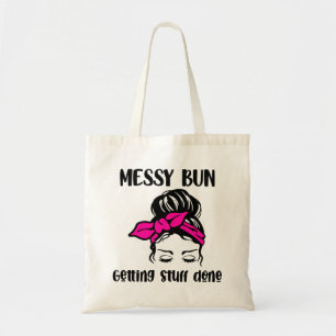 Messy Bun Hairstyle Tote Bag