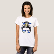 Messy Bun Jewish Israel Flag