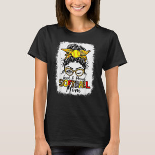 Messy Bun Leopard Bleached Women Loud & Proud Soft T-Shirt