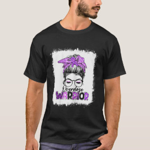 Messy Bun Leopard Print Purple Ribbon Overdose Awa T-Shirt