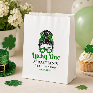 Messy Bun Lucky One 1st Birthday Girl Favour Bags