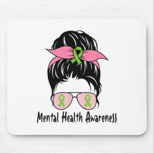 Messy Bun Mental Health Problems Gift Mental Healt Mouse Pad