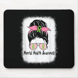 Messy Bun Mental Health S Gift Mental Health Aware Mouse Pad