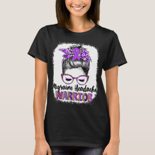 Messy Bun Migraine Headache Warrior T-Shirt