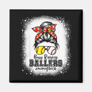 Messy bun mom of both baseball softball busyMessy  Magnet